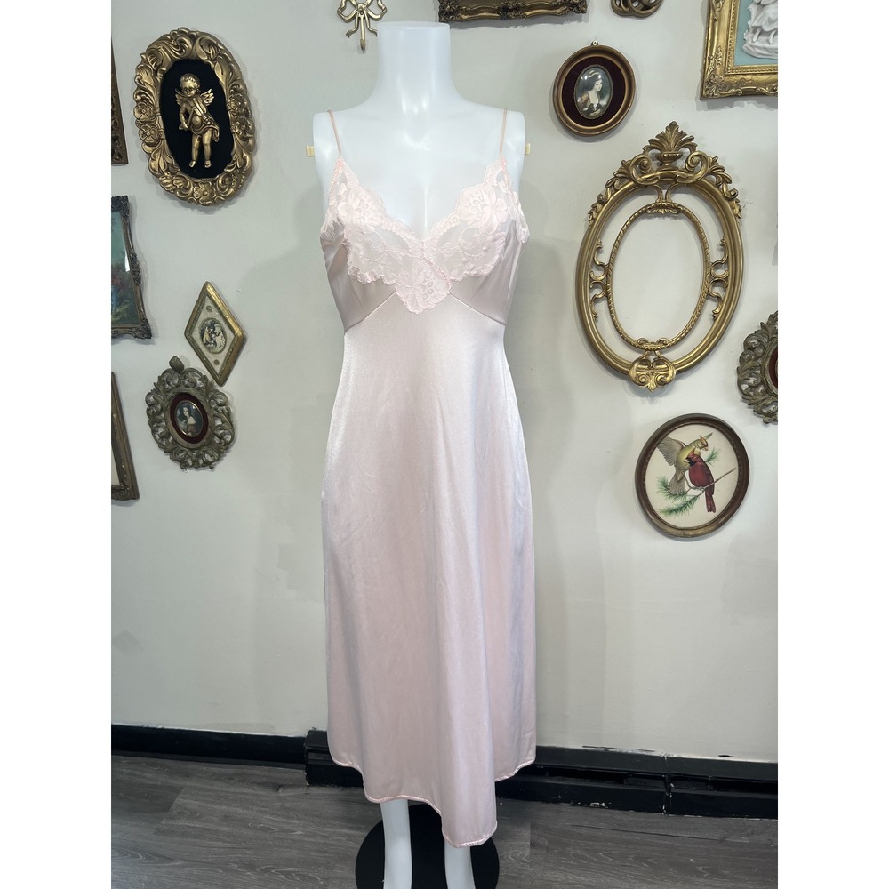 Collectibles by JCPenney Vintage Pink Lace Trim Slip Dress Size M